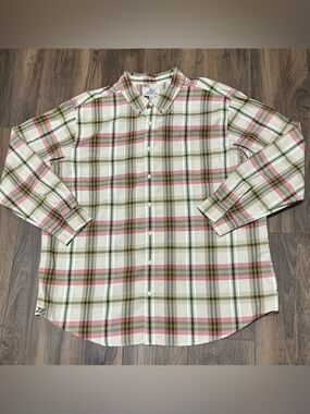 Madda Fella Men’s Long Sleeve Button up Shirt Plaid 100% Cotton 2XL Marlin
